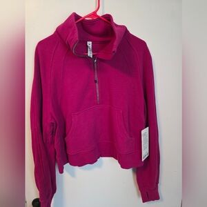 lululemon athletica OS cropped funnel neck M/L rippened raspberry